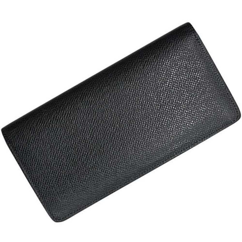 Louis Vuitton Bi fold Long Wallet Portefeuille Brazza Black Ardoise Taiga - Picture 1 of 9